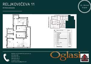 S5 - 99.4 m2 - TROIPOSOBAN STAN U IZGRADNJI! RELJKOVIĆEVA 11 - PETROVARADIN, NOVI SAD!